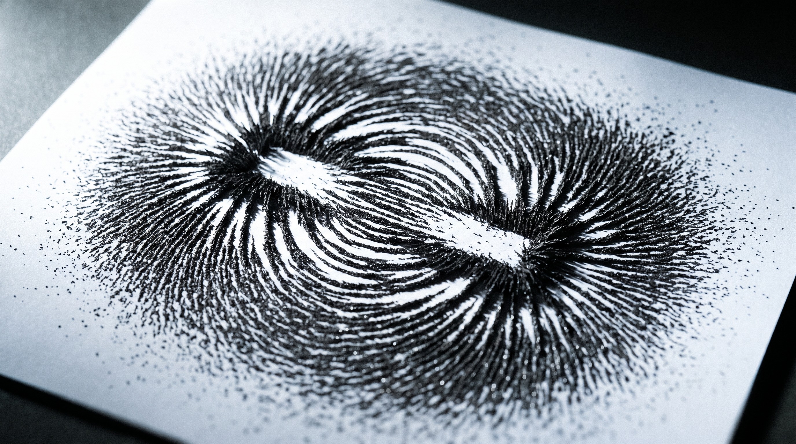 Iron filings on a dipole field